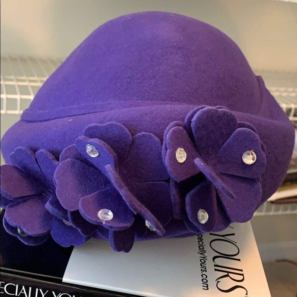 Purple Rosette hat by Especially Yours